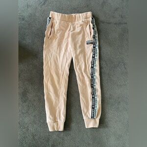 Adidas Light Pink Joggers with Logo Stripes